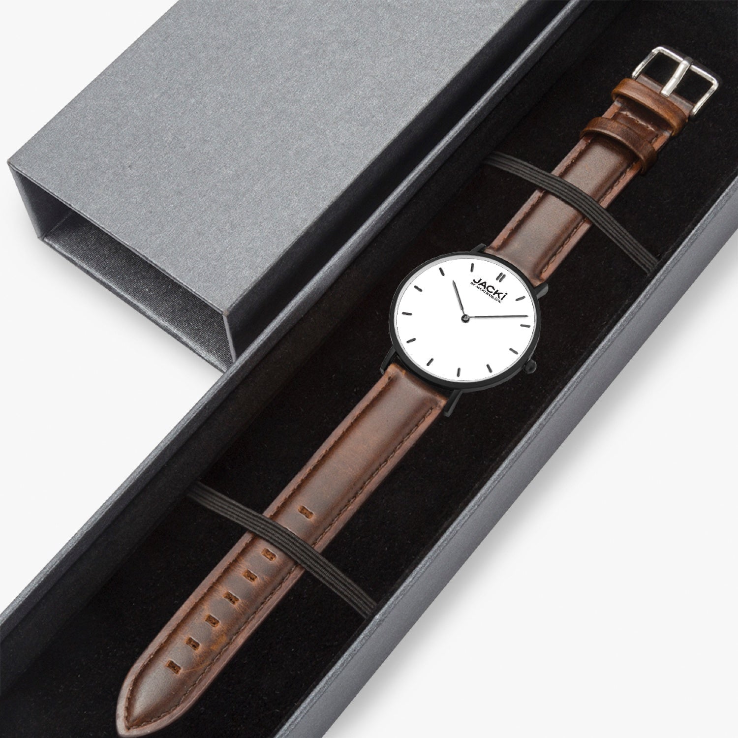 Jacki Easlick Ultra-Thin Leather Strap Quartz Watch